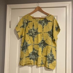 Bellambra Pure Linen Tie-Dye Oversized Top M